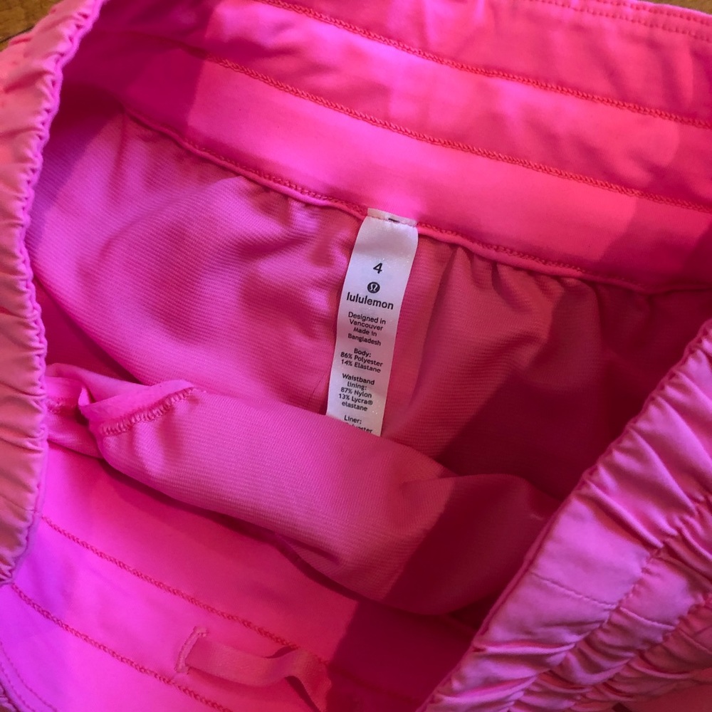 Hot pink Lululemon tracker shorts, size 4